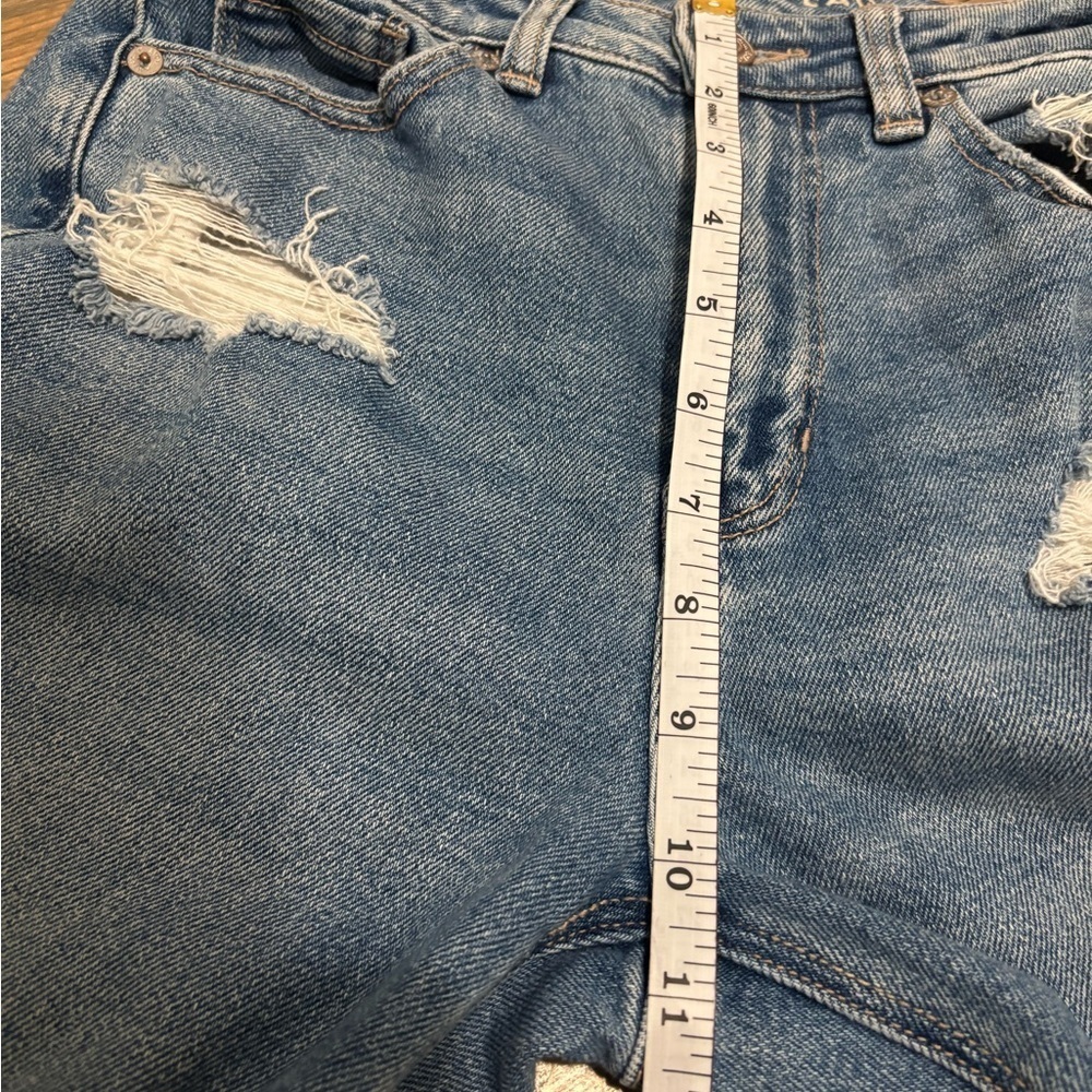American Eagle Stretch High Rise Straight Leg Mom Jeans, size 0 - Picture 8 of 9